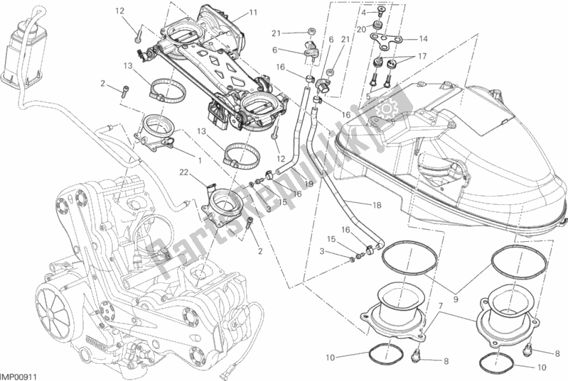 Todas as partes de 017 - Corpo Do Acelerador do Ducati Diavel FL 1200 2016